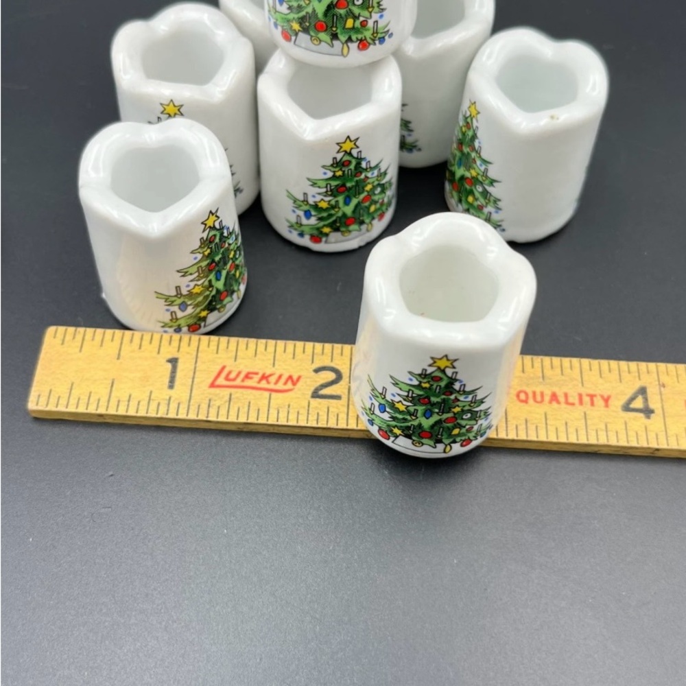 Set of 5 Vintage Enesco Christmas Tree Candle Holders - Picture 8 of 8